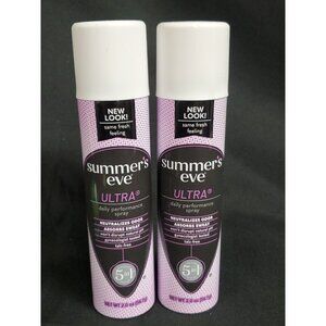 Lot Of 2 Summer's Eve Ultra Daily Active Feminine Spray, pH Balanced 2oz NEW